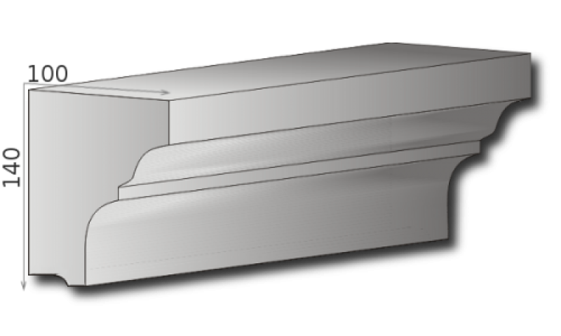 Fassadenstuck Styroporleisten Profile mit zementärer Flex Beschichtung 140x70 und 140x100mm 300cm P3A